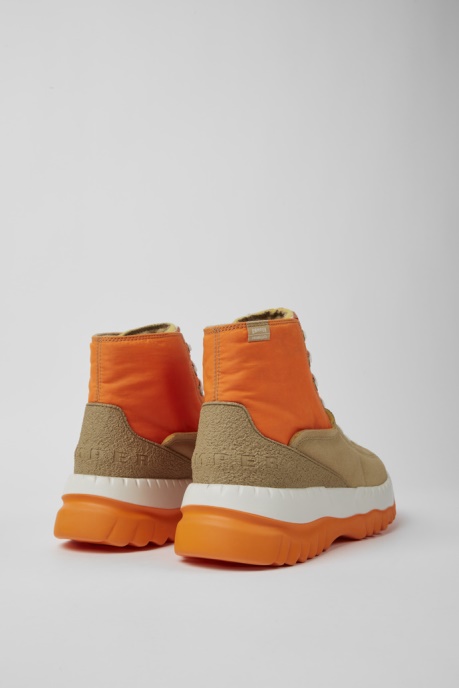 Camper AU Design Teix Orange And Beige Ankle Boots For Men