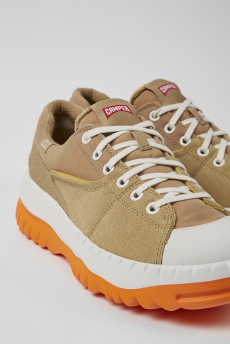 Camper AU Teix Beige Recycled Textile And Nubuck Shoes For Men New Arrivals