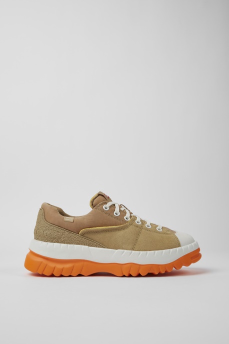 Camper AU Teix Beige Recycled Textile And Nubuck Shoes For Men New Arrivals