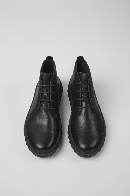 Camper AU Design Ground Michelin Black Lace Up Ankle Boot For Men