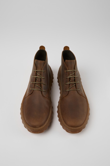 Exclusive Camper AU Ground Michelin Brown Lace Up Ankle Boot For Men