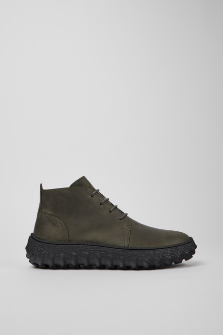 Camper AU Design Ground Dark Green Nubuck Ankle Boots For Men