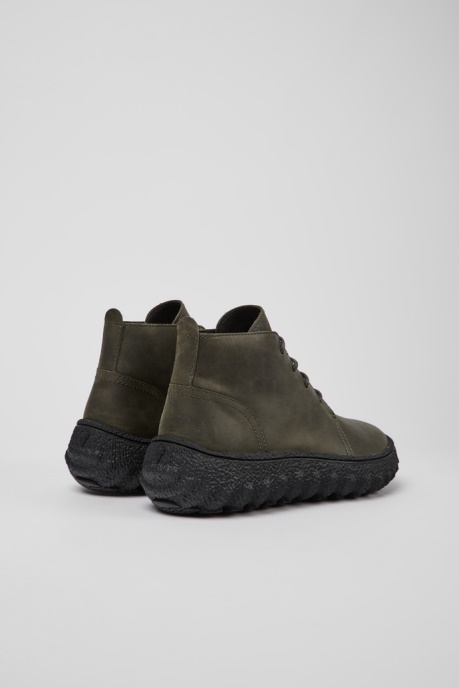 Camper AU Design Ground Dark Green Nubuck Ankle Boots For Men