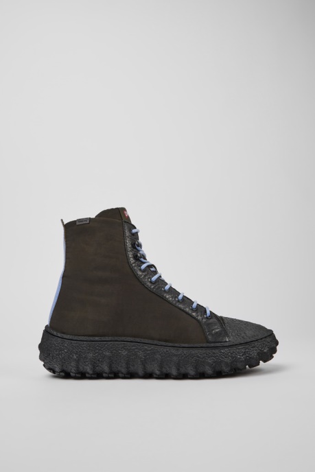 Camper AU Ground Green Textile And Leather Ankle Boots For Men New Arrivals