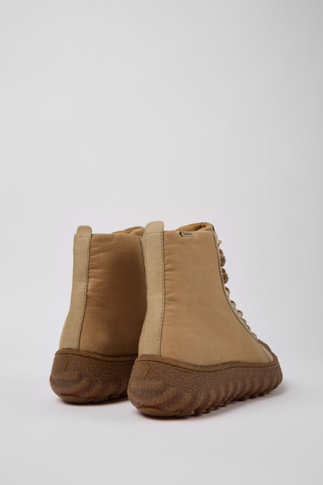Ground Beige Textile And Leather Ankle Boots For Men Camper AU New Arrivals