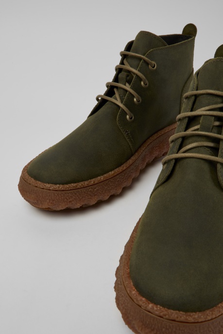 Ground Michelin Green Waxed Suede Ankle Boots Exclusive Camper AU