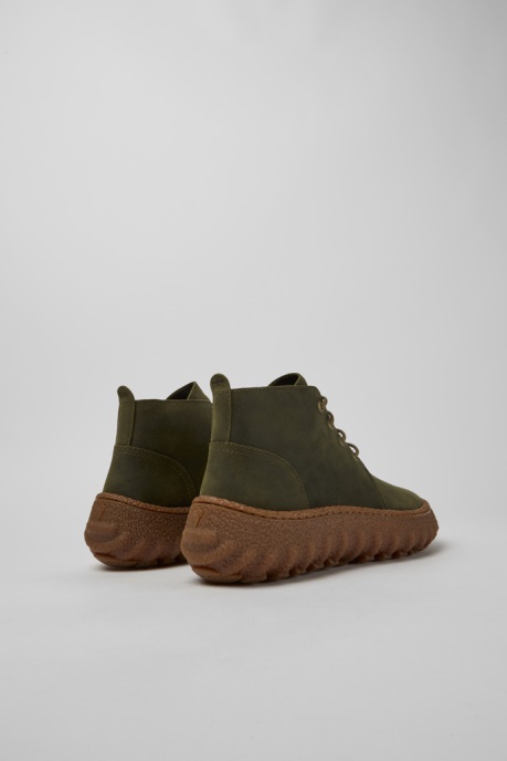 Ground Michelin Green Waxed Suede Ankle Boots Exclusive Camper AU