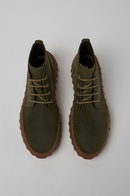 Ground Michelin Green Waxed Suede Ankle Boots Exclusive Camper AU