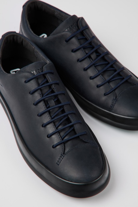 Camper AU Design Chasis Navy Blue Leather Shoes For Men