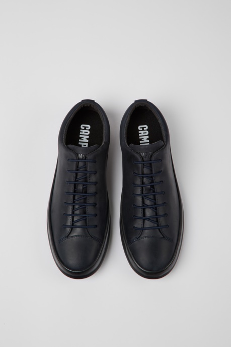 Camper AU Design Chasis Navy Blue Leather Shoes For Men