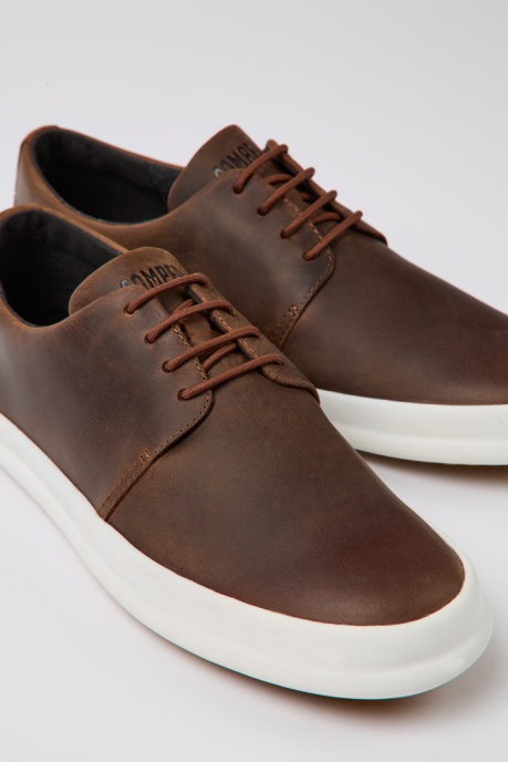 Camper AU Design Chasis Brown Leather Shoes For Men