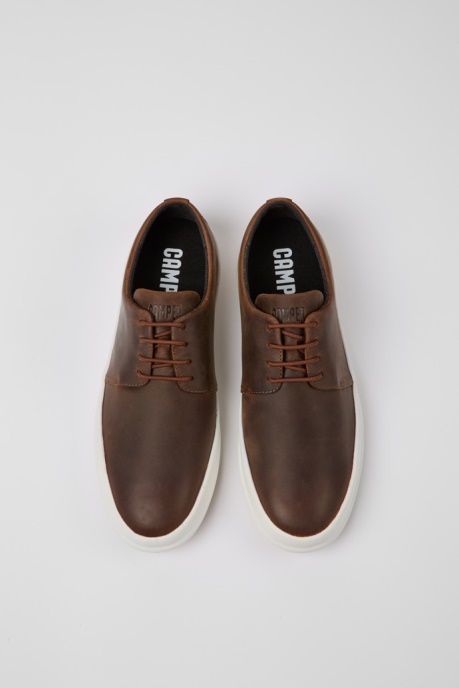Camper AU Design Chasis Brown Leather Shoes For Men
