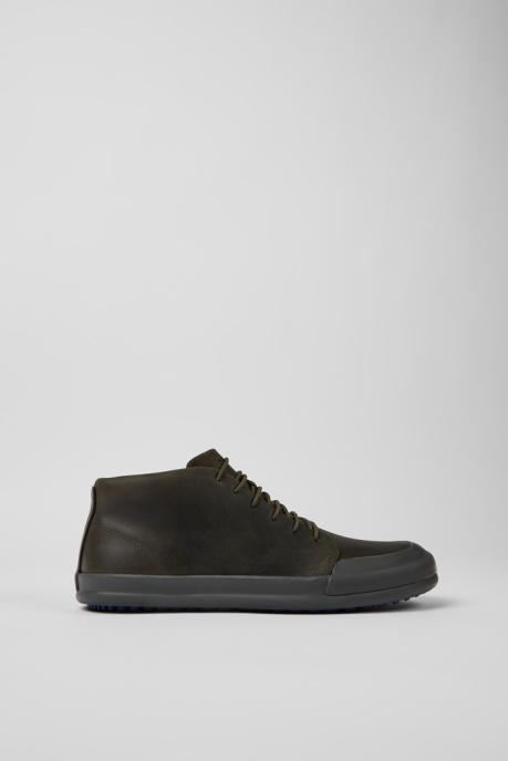 Chasis Dark Green Leather Ankle Boots For Men Exclusive Camper AU