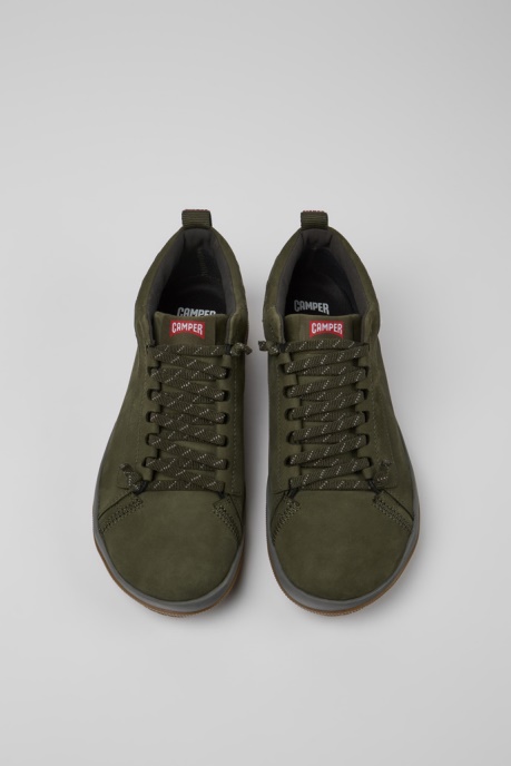 Design Peu Pista Gore-Tex Green Nubuck Shoes For Men Camper AU