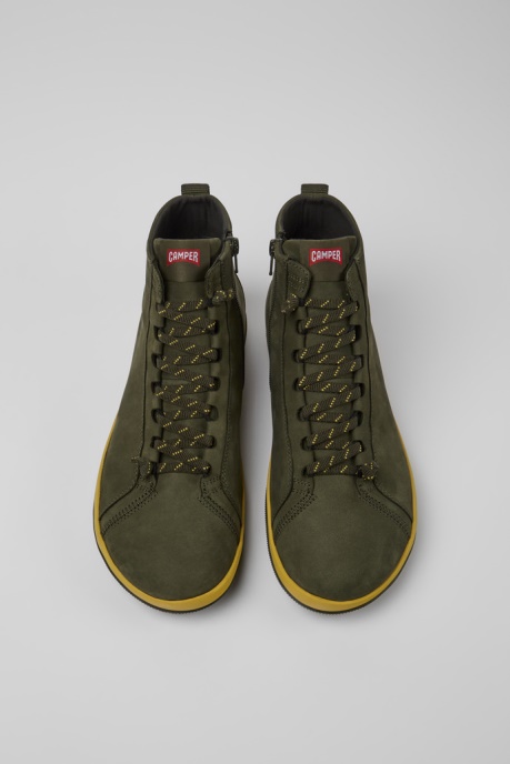 Camper AU Peu Pista Gore-Tex Green Nubuck Ankle Boots For Men New Arrivals