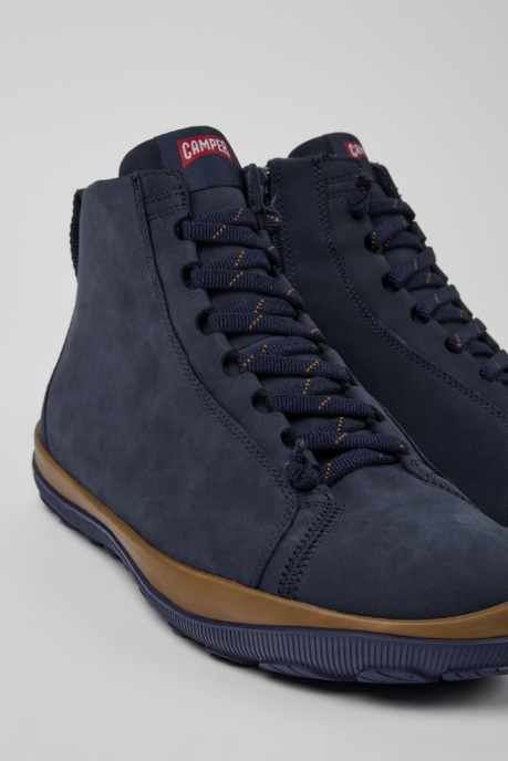 Exclusive Camper AU Peu Pista Gore-Tex Blue Nubuck Ankle Boots For Men