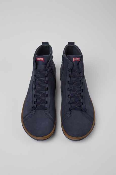 Exclusive Camper AU Peu Pista Gore-Tex Blue Nubuck Ankle Boots For Men