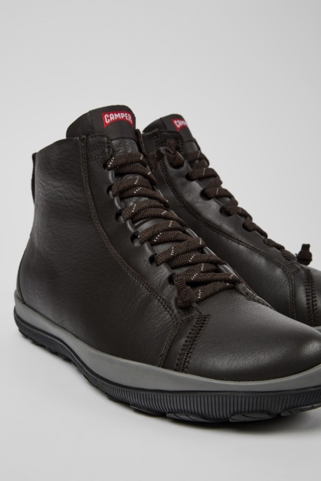 Camper AU Peu Pista Gore-Tex Brown Leather Ankle Boots For Men New Arrivals