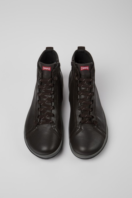 Camper AU Peu Pista Gore-Tex Brown Leather Ankle Boots For Men New Arrivals