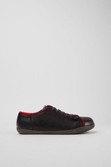 Design Twins Black Leather And Wool Shoes For Men Camper AU
