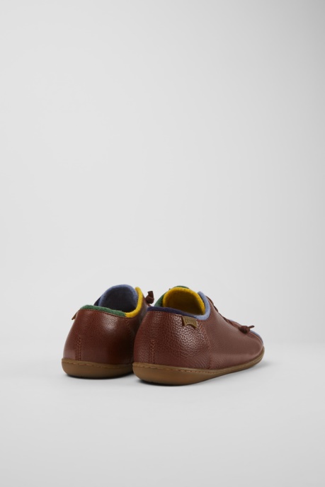 Twins Brown Leather And Wool Shoes For Men Exclusive Camper AU