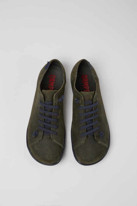 Peu Green Nubuck Shoes For Men Exclusive Camper AU