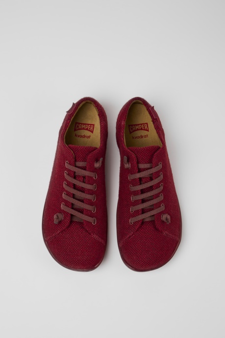 Peu Burgundy Wool And Viscose Shoes For Men Camper AU New Arrivals