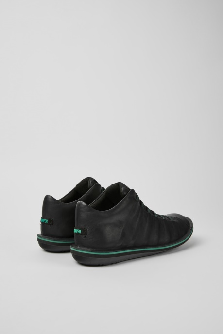 Camper AU Beetle Black Leather Ankle Boots For Men New Arrivals