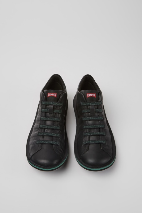 Camper AU Beetle Black Leather Ankle Boots For Men New Arrivals