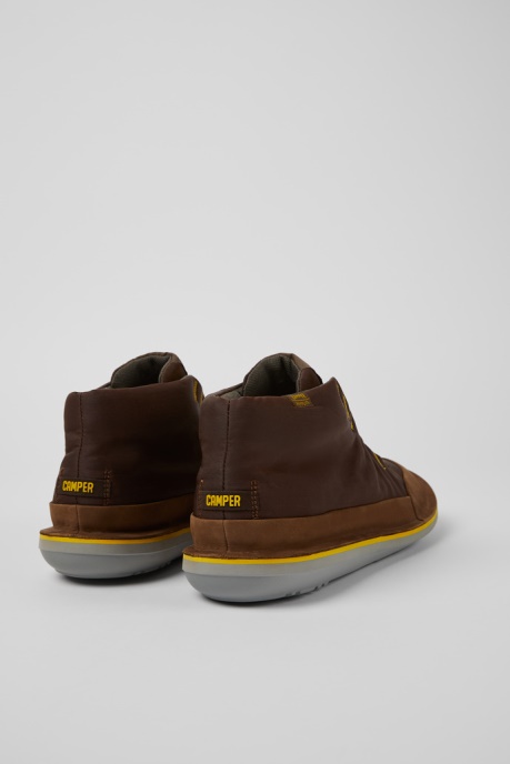 Beetle Brown Textile And Nubuck Ankle Boots For Men Camper AU New Arrivals