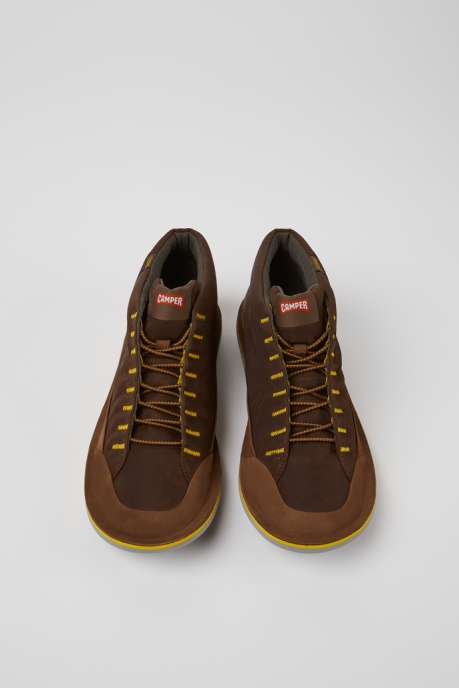 Beetle Brown Textile And Nubuck Ankle Boots For Men Camper AU New Arrivals