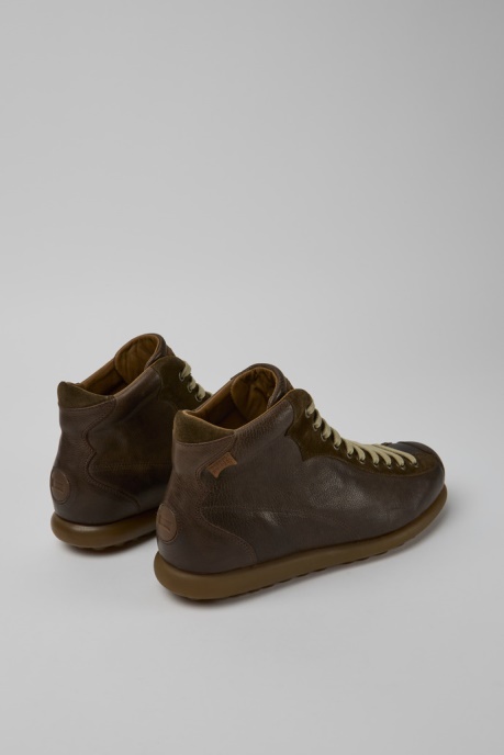 Camper AU Pelotas Dark Brown Leather Ankle Boots For Men New Arrivals