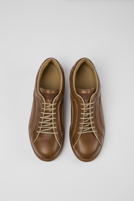 Pelotas Brown Leather Sneakers For Men Camper AU New Arrivals