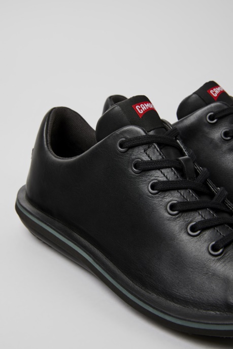 Design Beetle Black Leather Shoes For Men Camper AU