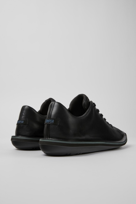 Design Beetle Black Leather Shoes For Men Camper AU