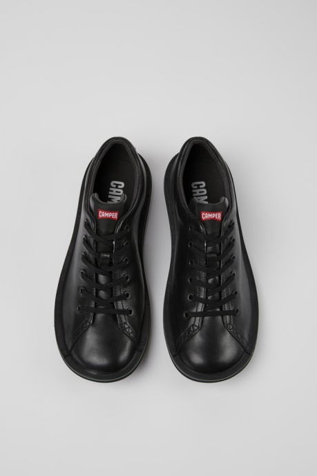Design Beetle Black Leather Shoes For Men Camper AU