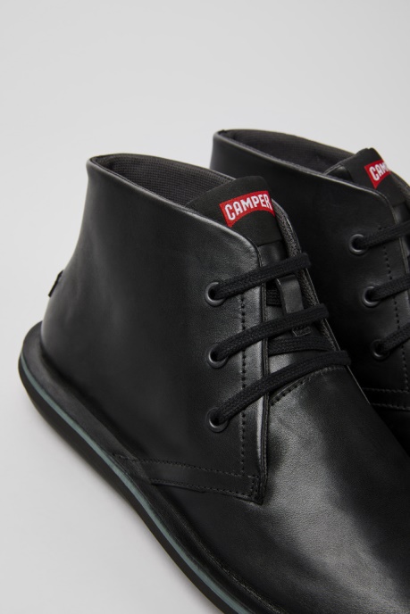 Beetle Black Leather Ankle Boots For Men Exclusive Camper AU