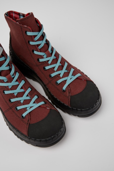 Camper AU Teix Burgundy Rubber And Bci Cotton Boots New Arrivals