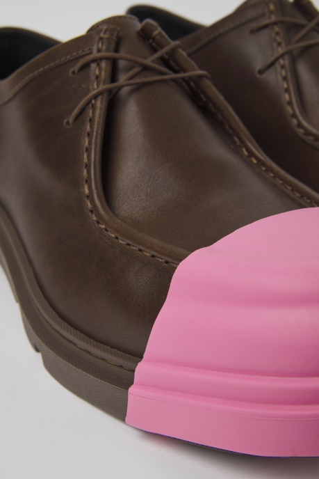 Design Junction Brown Leather Shoes For Men Camper AU