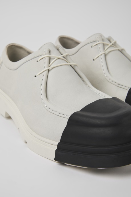 Camper AU Design Junction White Non-Dyed Leather Shoes For Men