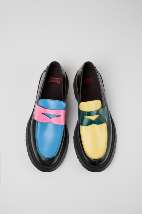 Camper AU Design Twins Multicolored Leather Loafers For Men