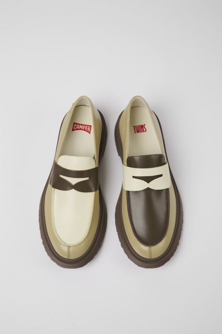 Camper AU Twins Multicolored Leather Loafers For Men New Arrivals