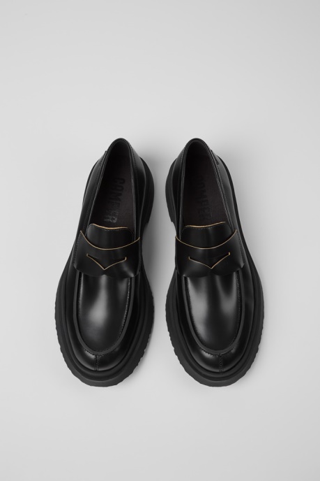 Design Walden Black Leather Loafers Camper AU