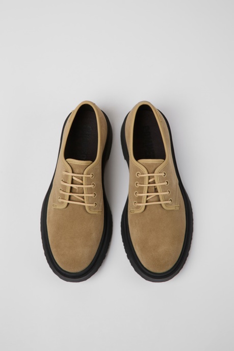 Walden Beige Leather Shoes For Men Exclusive Camper AU