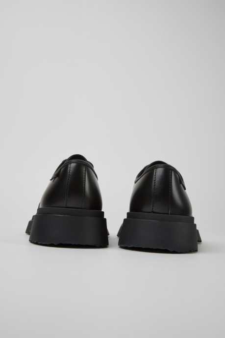 Camper AU Design Walden Black Leather Lace-Up Shoes For Men