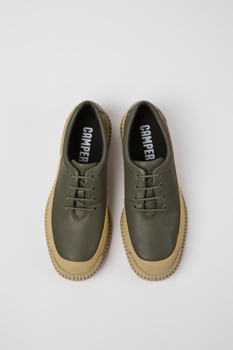 Camper AU Design Pix Green And Beige Shoes For Men