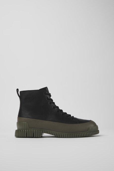 Camper AU Design Pix Black And Green Leather Ankle Boots For Men