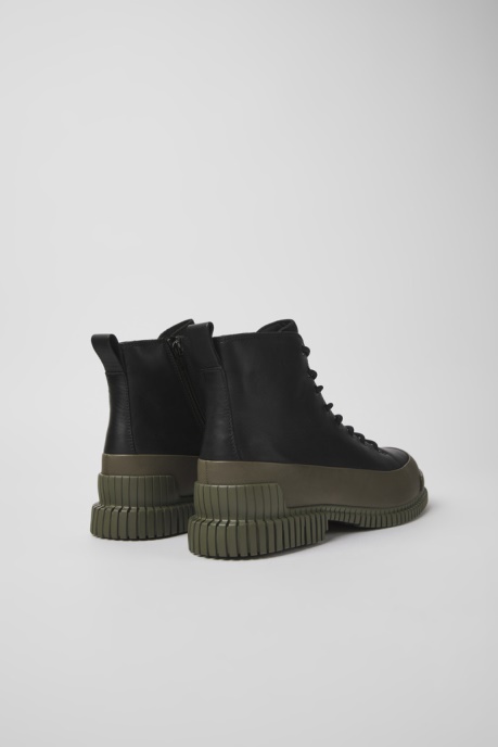 Camper AU Design Pix Black And Green Leather Ankle Boots For Men