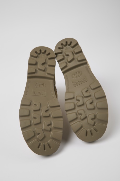 Camper AU Brutus Beige Textile And Nubuck Ankle Boots For Men New Arrivals