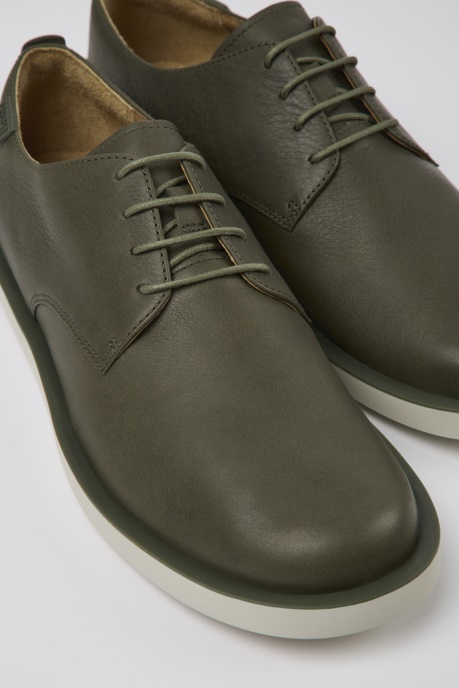 Exclusive Camper AU Wagon Green Leather Shoes For Men